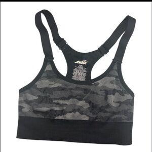 Avia Black Camo Crop-top body-suit Sports Work-out Bra /small